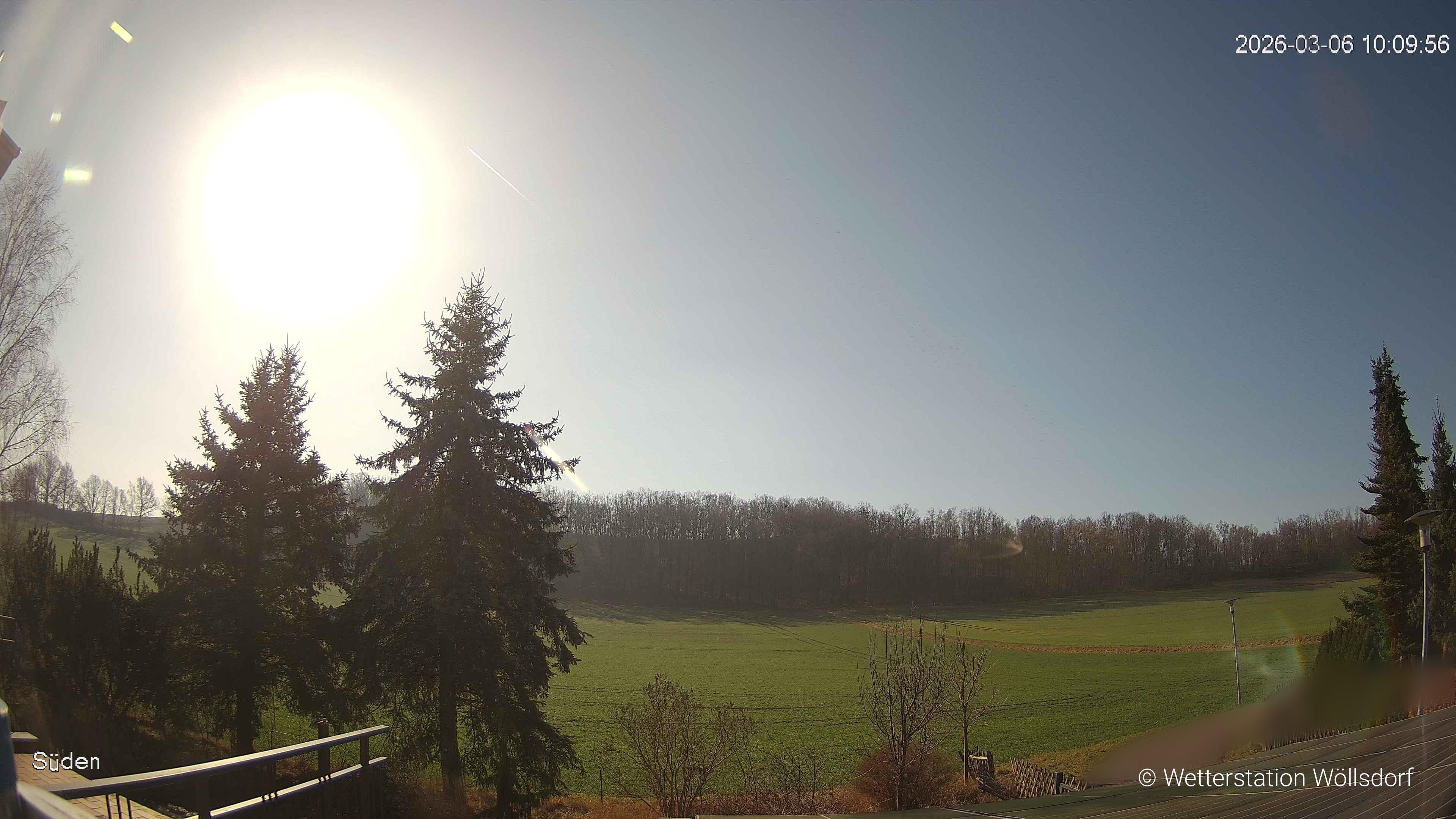 Blick von Wöllsdorf in Richtung Süden auf den Höhenzug des Pfaffenberges