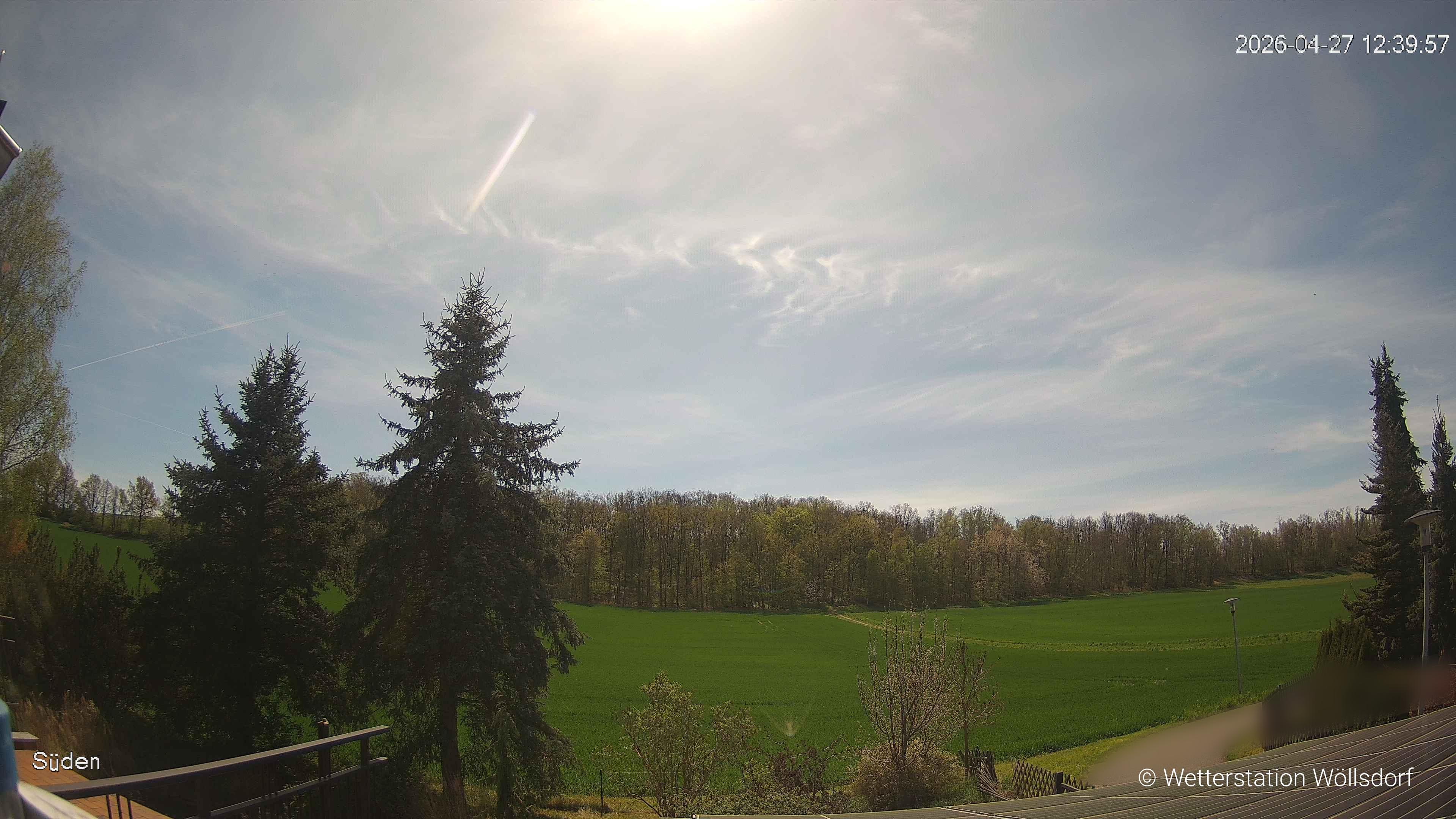 Blick von Wöllsdorf in Richtung Süden auf den Höhenzug des Pfaffenberges