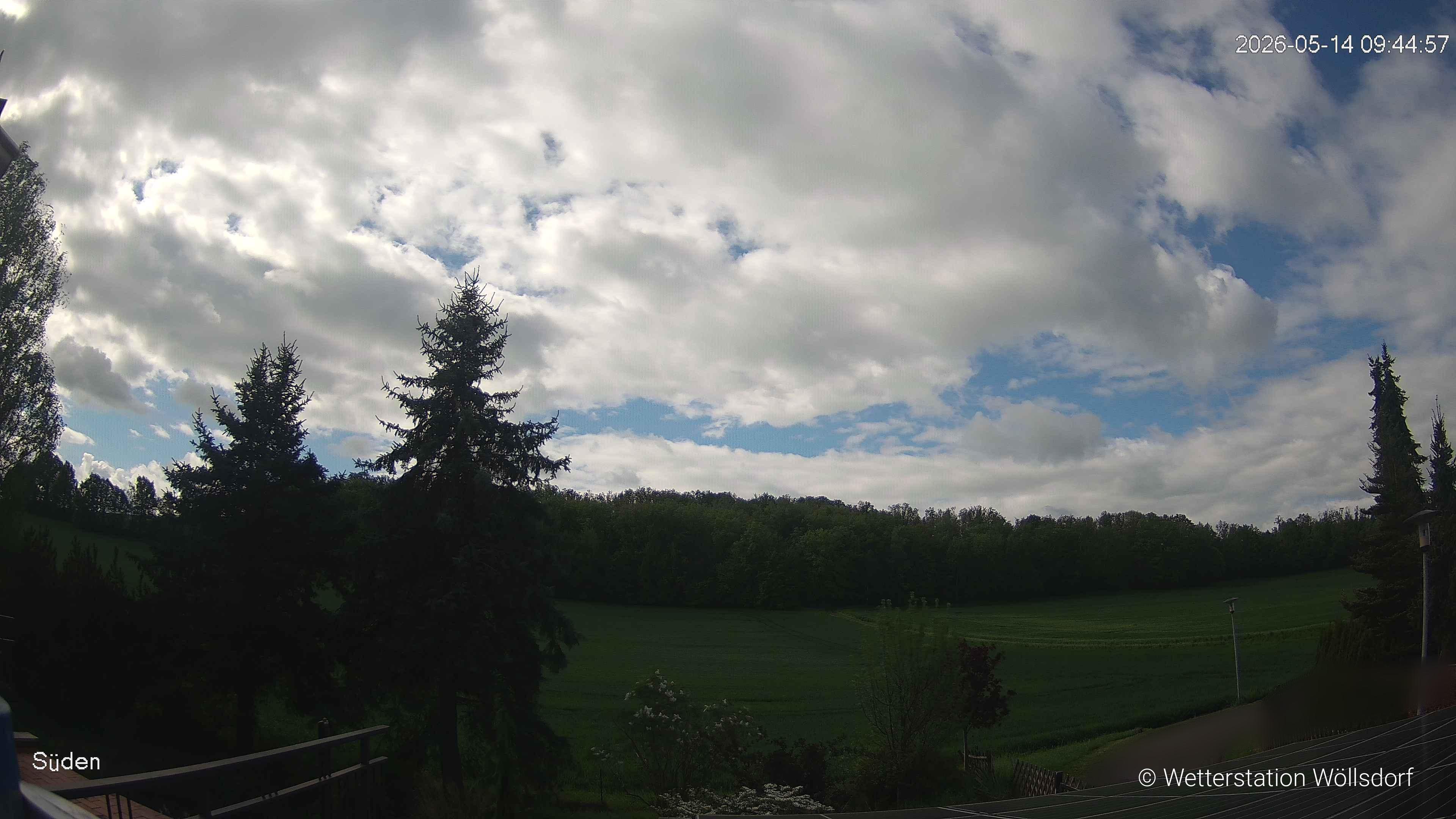 Blick von Wöllsdorf in Richtung Süden auf den Höhenzug des Pfaffenberges