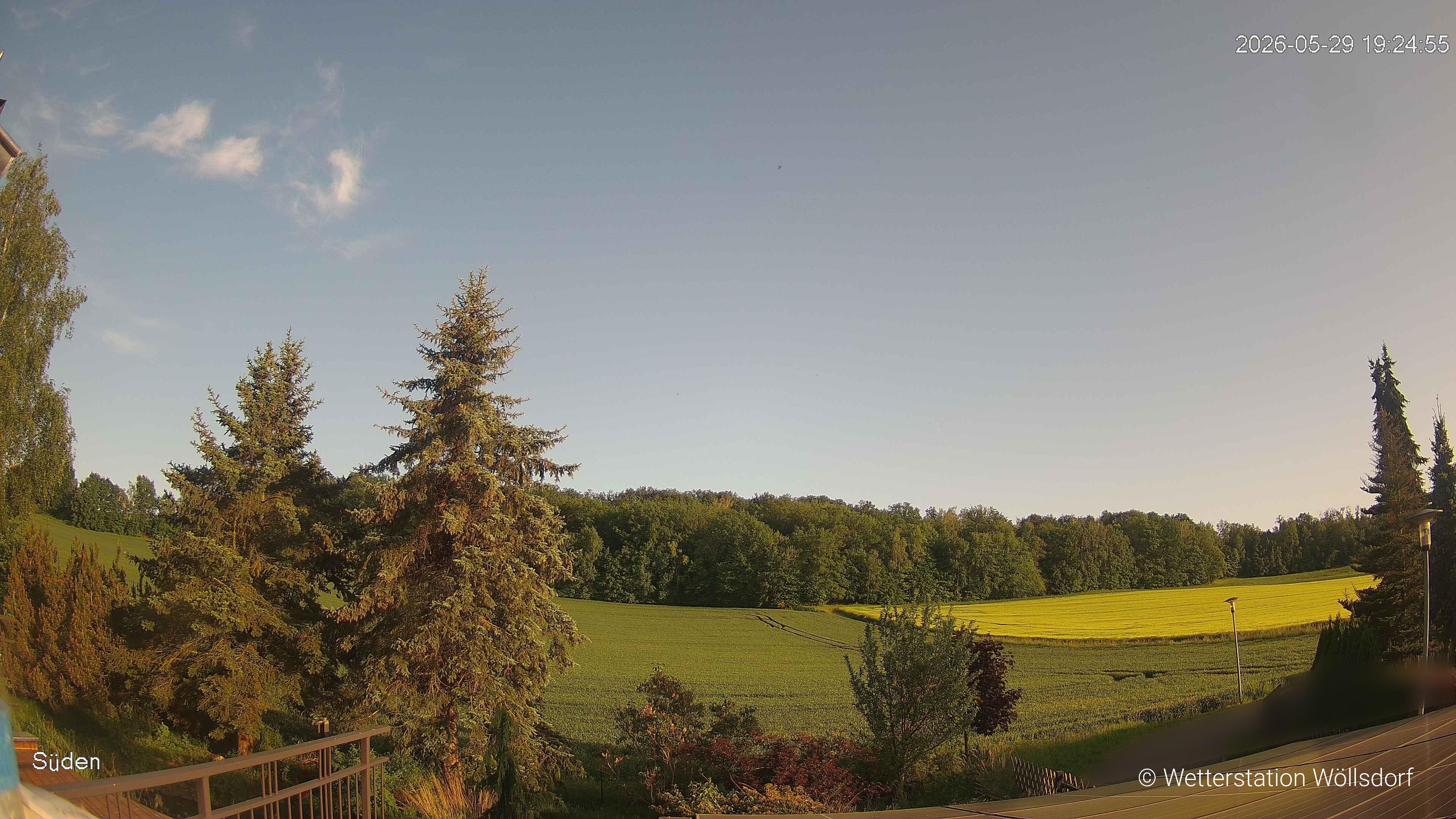Blick von Wöllsdorf in Richtung Süden auf den Höhenzug des Pfaffenberges