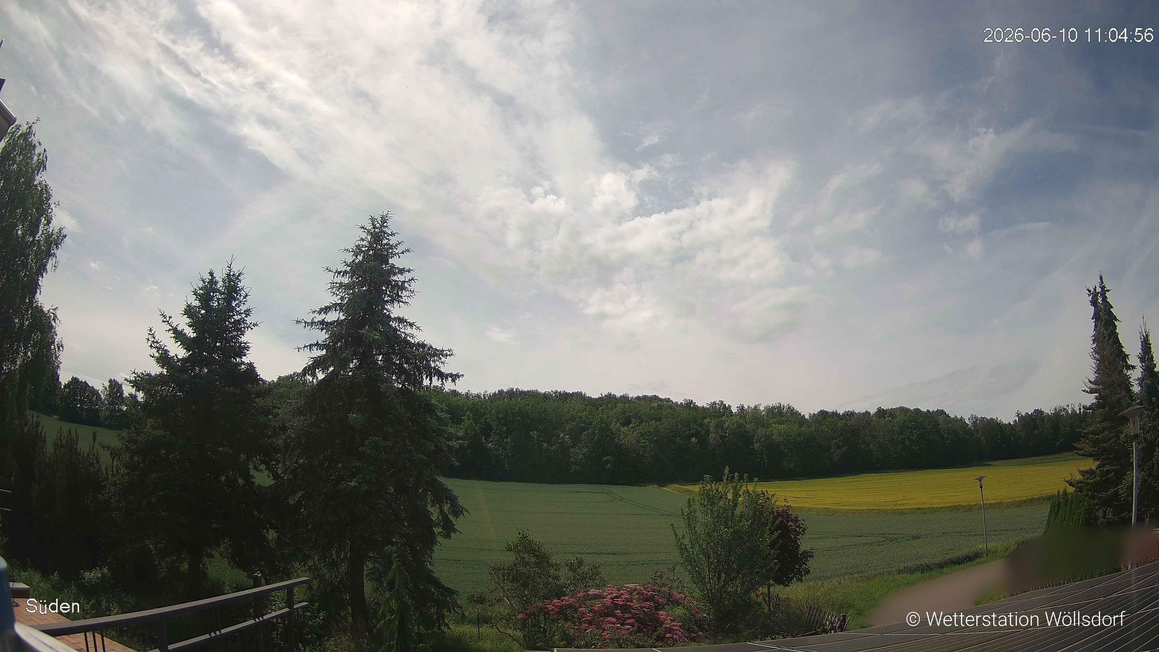 Blick von Wöllsdorf in Richtung Süden auf den Höhenzug des Pfaffenberges