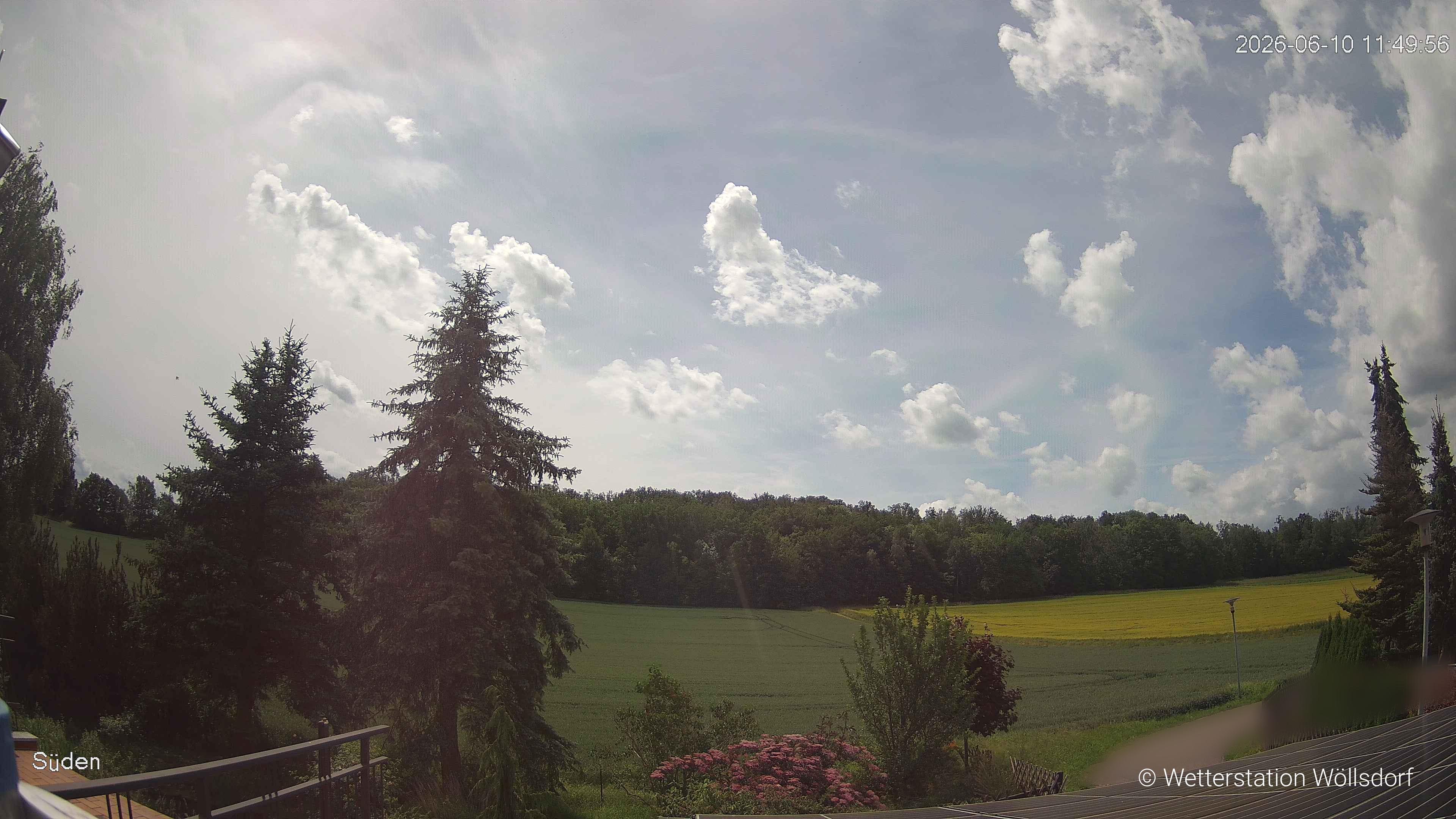 Blick von Wöllsdorf in Richtung Süden auf den Höhenzug des Pfaffenberges