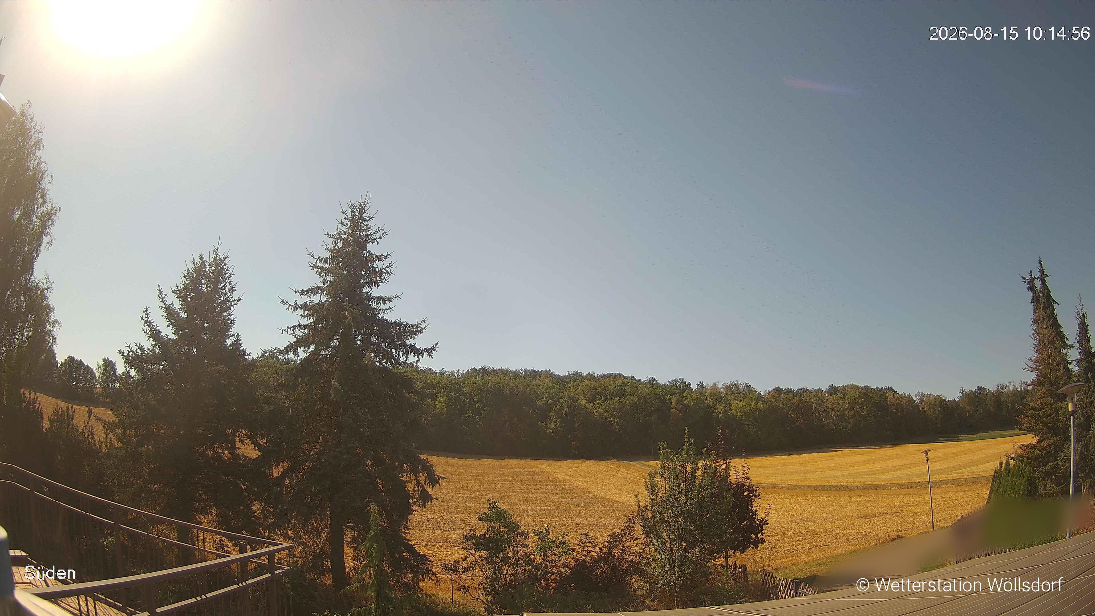 Blick von Wöllsdorf in Richtung Süden auf den Höhenzug des Pfaffenberges