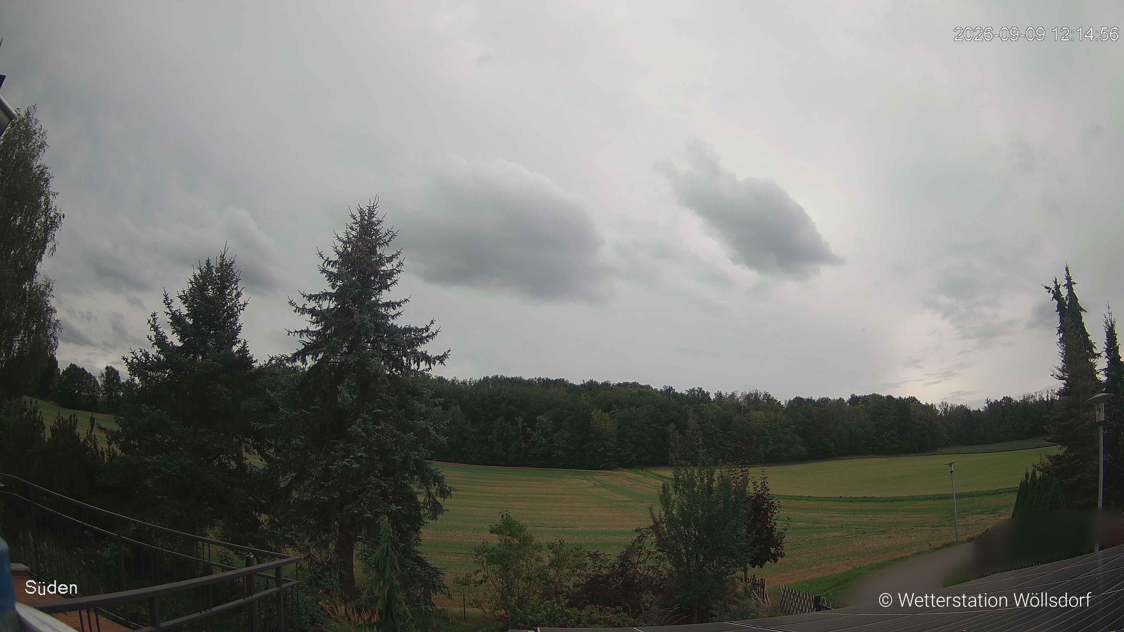 Blick von Wöllsdorf in Richtung Süden auf den Höhenzug des Pfaffenberges