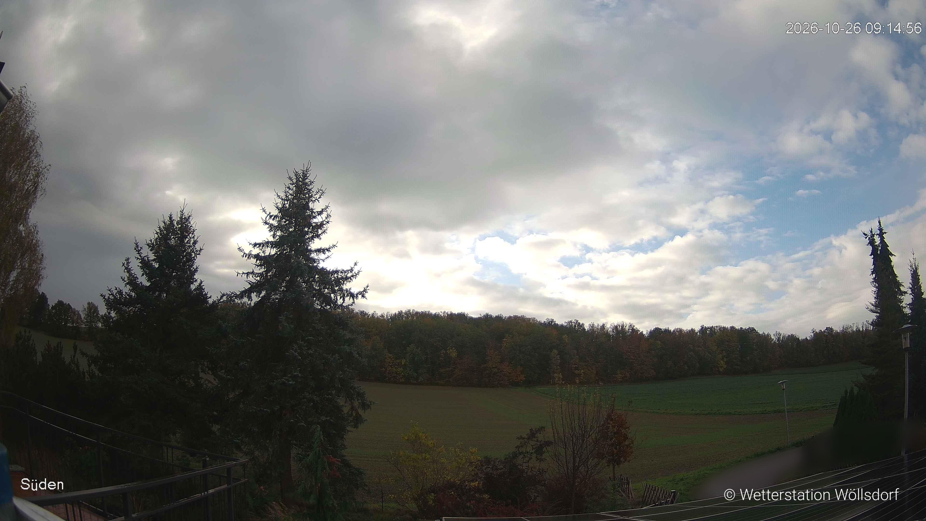 Blick von Wöllsdorf in Richtung Süden auf den Höhenzug des Pfaffenberges